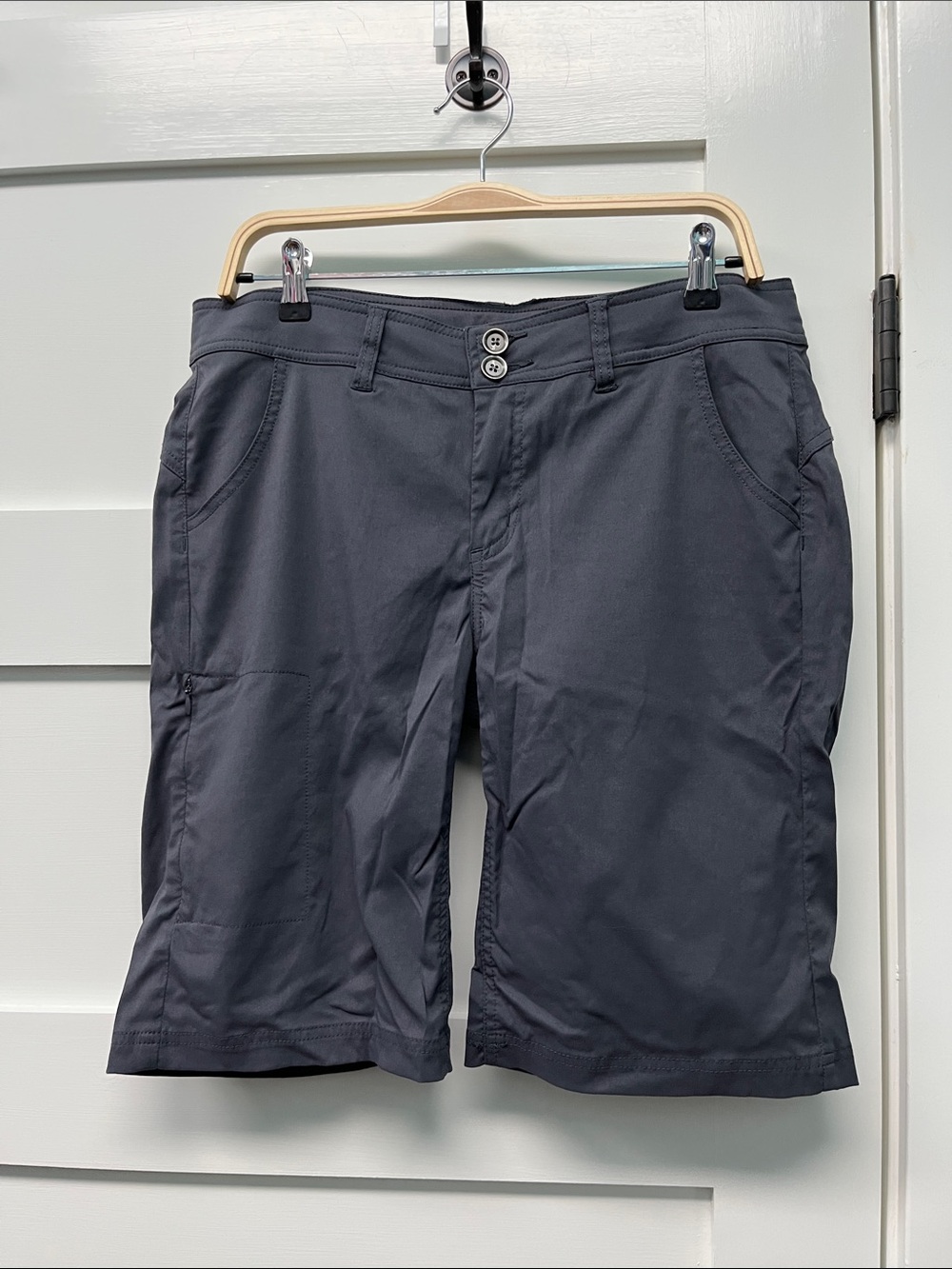 Prana Charcoal Gray Stretch Bermuda Shorts